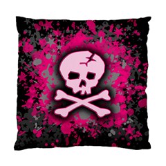 Pink Skull Star Splatter Cushion Case (Two Sides) from ArtsNow.com Front