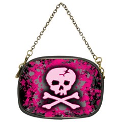 Pink Skull Star Splatter Chain Purse (Two Sides) from ArtsNow.com Front