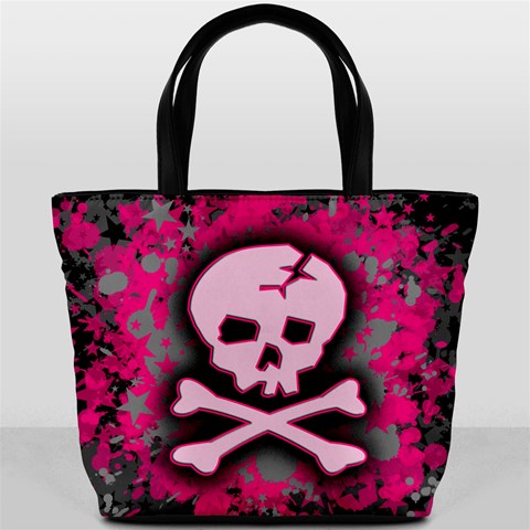 Pink Skull Star Splatter Bucket Bag from ArtsNow.com Front