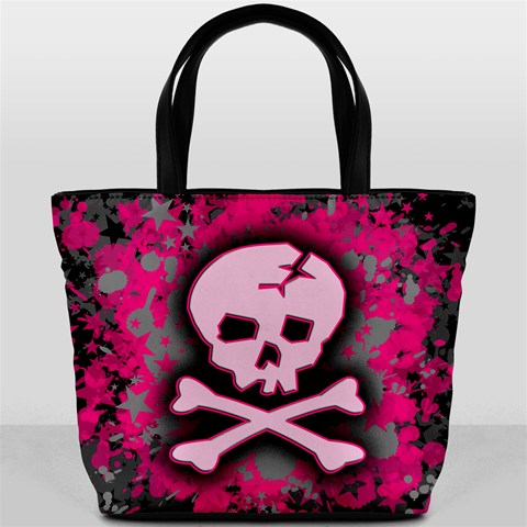 Pink Skull Star Splatter Bucket Bag from ArtsNow.com Back