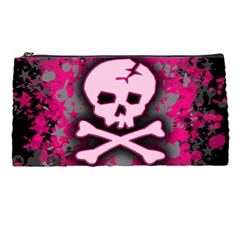 Pink Skull Star Splatter Pencil Case from ArtsNow.com Front