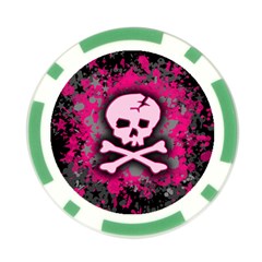 Pink Skull Star Splatter Poker Chip Card Guard (10 pack) from ArtsNow.com Front