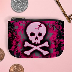 Pink Skull Star Splatter Mini Coin Purse from ArtsNow.com Front