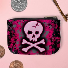 Pink Skull Star Splatter Mini Coin Purse from ArtsNow.com Back