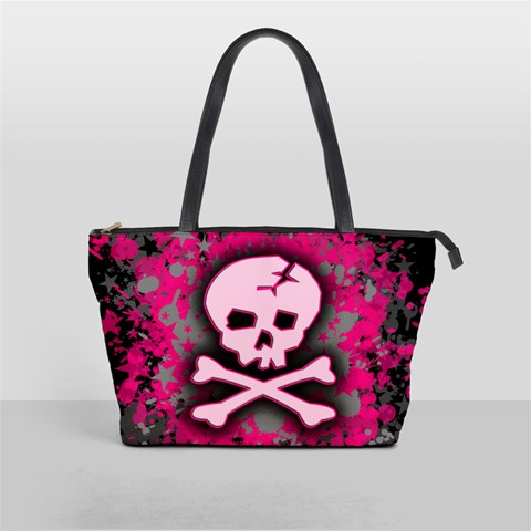 Pink Skull Star Splatter Classic Shoulder Handbag from ArtsNow.com Front