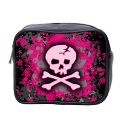 Pink Skull Star Splatter Mini Toiletries Bag (Two Sides) from ArtsNow.com Front