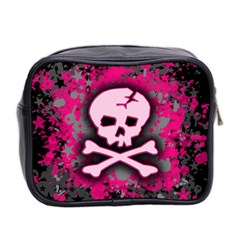 Pink Skull Star Splatter Mini Toiletries Bag (Two Sides) from ArtsNow.com Back