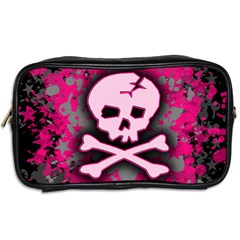 Pink Skull Star Splatter Toiletries Bag (Two Sides) from ArtsNow.com Back