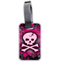 Pink Skull Star Splatter Luggage Tag (two sides) from ArtsNow.com Back