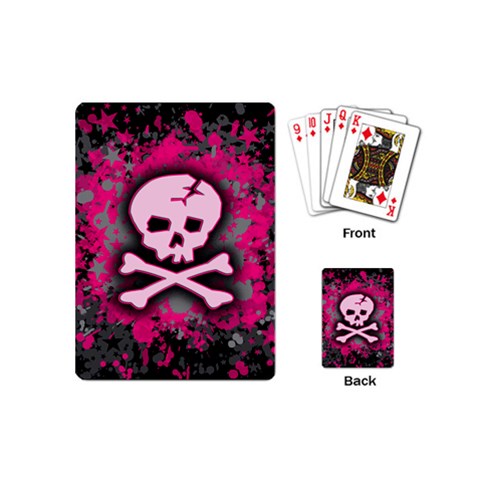 Pink Skull Star Splatter Playing Cards (Mini) from ArtsNow.com Back