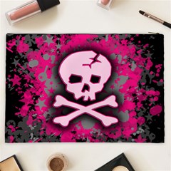 Pink Skull Star Splatter Cosmetic Bag (XXL) from ArtsNow.com Back