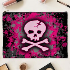 Pink Skull Star Splatter Cosmetic Bag (XXXL) from ArtsNow.com Front