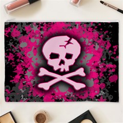 Pink Skull Star Splatter Cosmetic Bag (XXXL) from ArtsNow.com Front