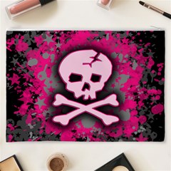 Pink Skull Star Splatter Cosmetic Bag (XXXL) from ArtsNow.com Back