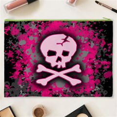 Pink Skull Star Splatter Cosmetic Bag (XXXL) from ArtsNow.com Back