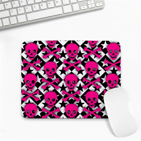 Pink Skulls & Stars Small Mousepad from ArtsNow.com Front