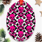 Pink Skulls & Stars Ornament (Oval)