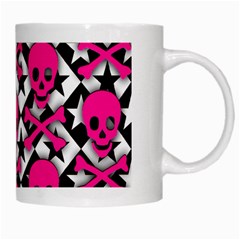 Pink Skulls & Stars White Mug from ArtsNow.com Right