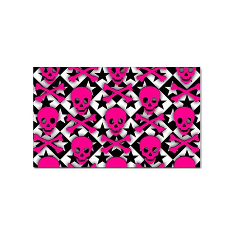 Pink Skulls & Stars Sticker (Rectangular) from ArtsNow.com Front