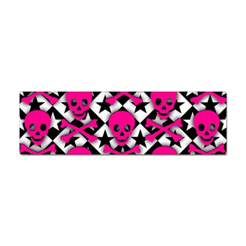 Pink Skulls & Stars Sticker (Bumper) from ArtsNow.com Front