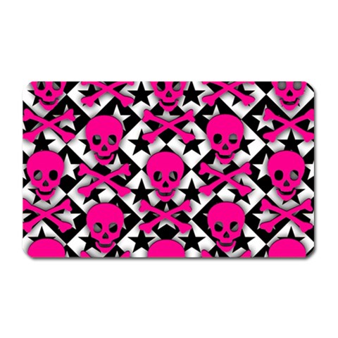 Pink Skulls & Stars Magnet (Rectangular) from ArtsNow.com Front