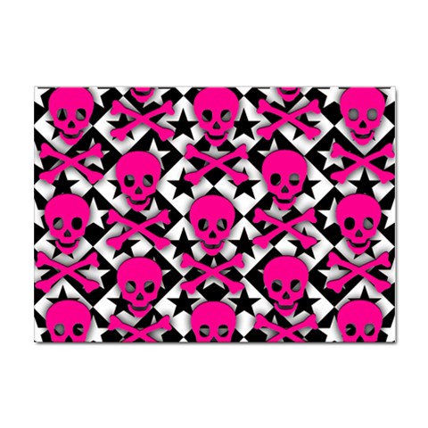 Pink Skulls & Stars Sticker A4 (10 pack) from ArtsNow.com Front