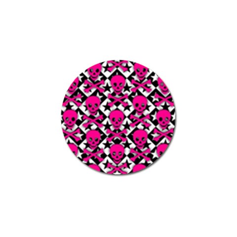 Pink Skulls & Stars Golf Ball Marker from ArtsNow.com Front