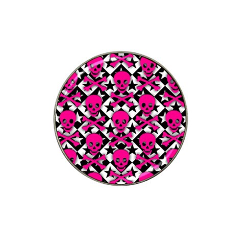 Pink Skulls & Stars Hat Clip Ball Marker from ArtsNow.com Front