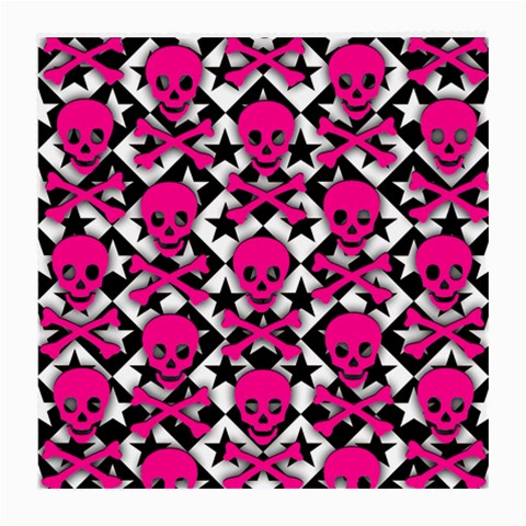 Pink Skulls & Stars Glasses Cloth (Medium, Two Sides) from ArtsNow.com Front