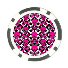 Pink Skulls & Stars Poker Chip Card Guard from ArtsNow.com Front