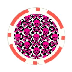 Pink Skulls & Stars Poker Chip Card Guard from ArtsNow.com Back