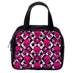 Pink Skulls & Stars Classic Handbag (Two Sides) from ArtsNow.com Back