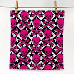 Pink Skulls & Stars Face Towel