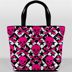 Pink Skulls & Stars Bucket Bag from ArtsNow.com Front