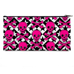 Pink Skulls & Stars Pencil Case from ArtsNow.com Back