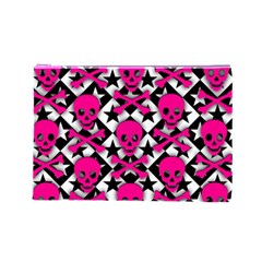 Pink Skulls & Stars Cosmetic Bag (Large) from ArtsNow.com Front