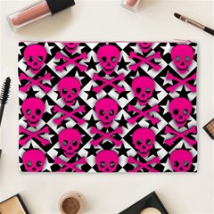 Pink Skulls & Stars Cosmetic Bag (XL) from ArtsNow.com Back