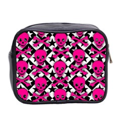 Pink Skulls & Stars Mini Toiletries Bag (Two Sides) from ArtsNow.com Back