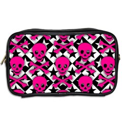 Pink Skulls & Stars Toiletries Bag (Two Sides) from ArtsNow.com Back