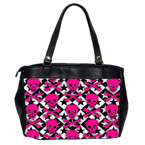 Pink Skulls & Stars Oversize Office Handbag (Two Sides) from ArtsNow.com Back