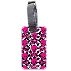 Pink Skulls & Stars Luggage Tag (two sides) from ArtsNow.com Front