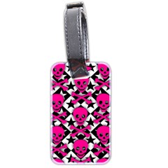 Pink Skulls & Stars Luggage Tag (two sides) from ArtsNow.com Back