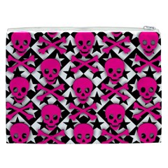 Pink Skulls & Stars Cosmetic Bag (XXL) from ArtsNow.com Back