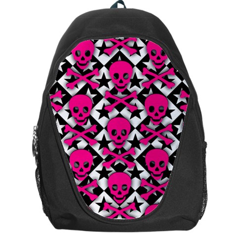 Pink Skulls & Stars Backpack Bag from ArtsNow.com Front