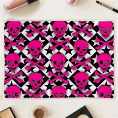 Pink Skulls & Stars Cosmetic Bag (XXXL) from ArtsNow.com Front