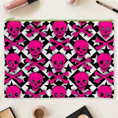 Pink Skulls & Stars Cosmetic Bag (XXXL) from ArtsNow.com Front