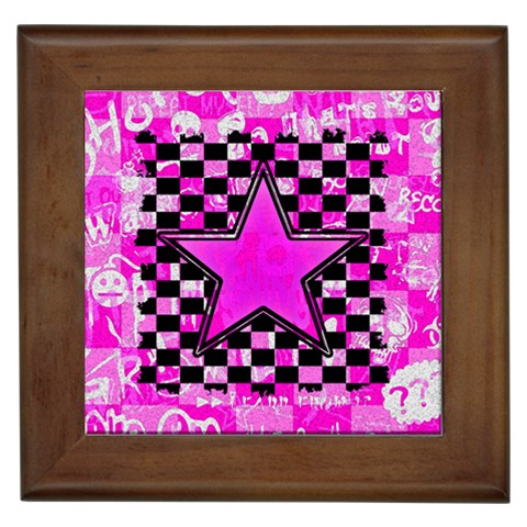 Pink Star Framed Tile from ArtsNow.com Front