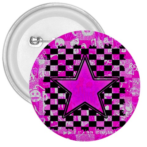 Pink Star 3  Button from ArtsNow.com Front