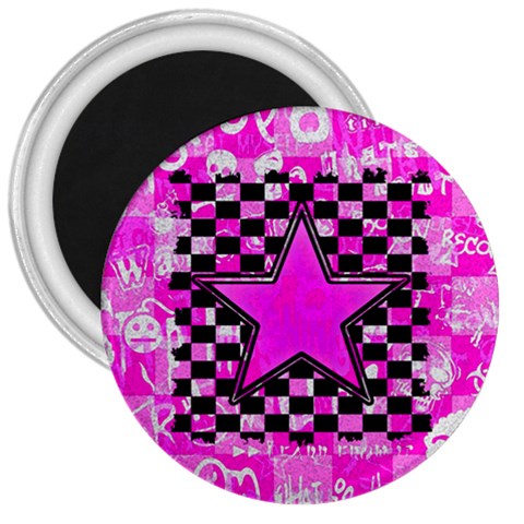 Pink Star 3  Magnet from ArtsNow.com Front