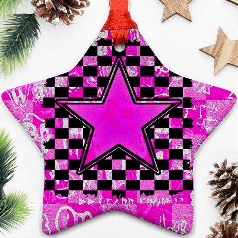 Pink Star Ornament (Star) from ArtsNow.com Front